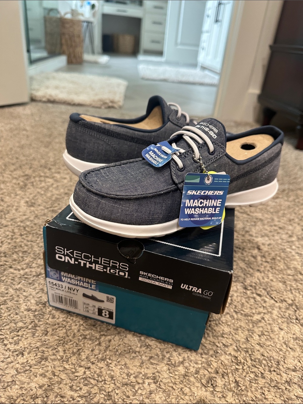 Skechers On-The-Go Navy Casual Slip-On Shoes